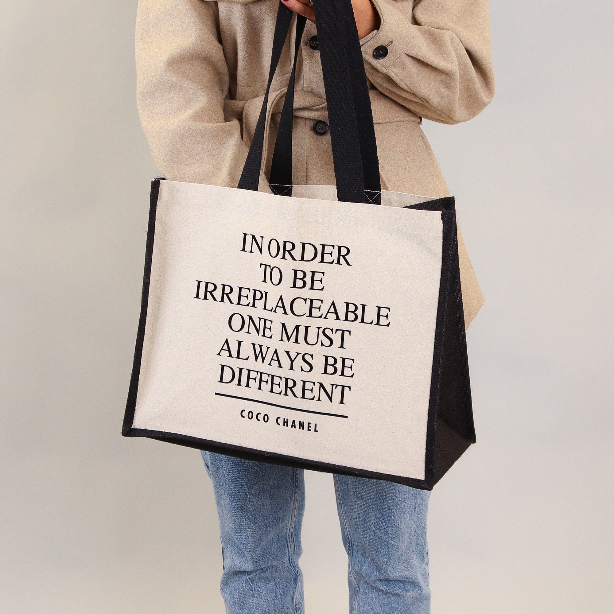 Dont Be Like the Rest of Them Darling Coco Chanel Quote Grunge Caps   printed tote bag designed by Toni Scott  Buy on Artwowco